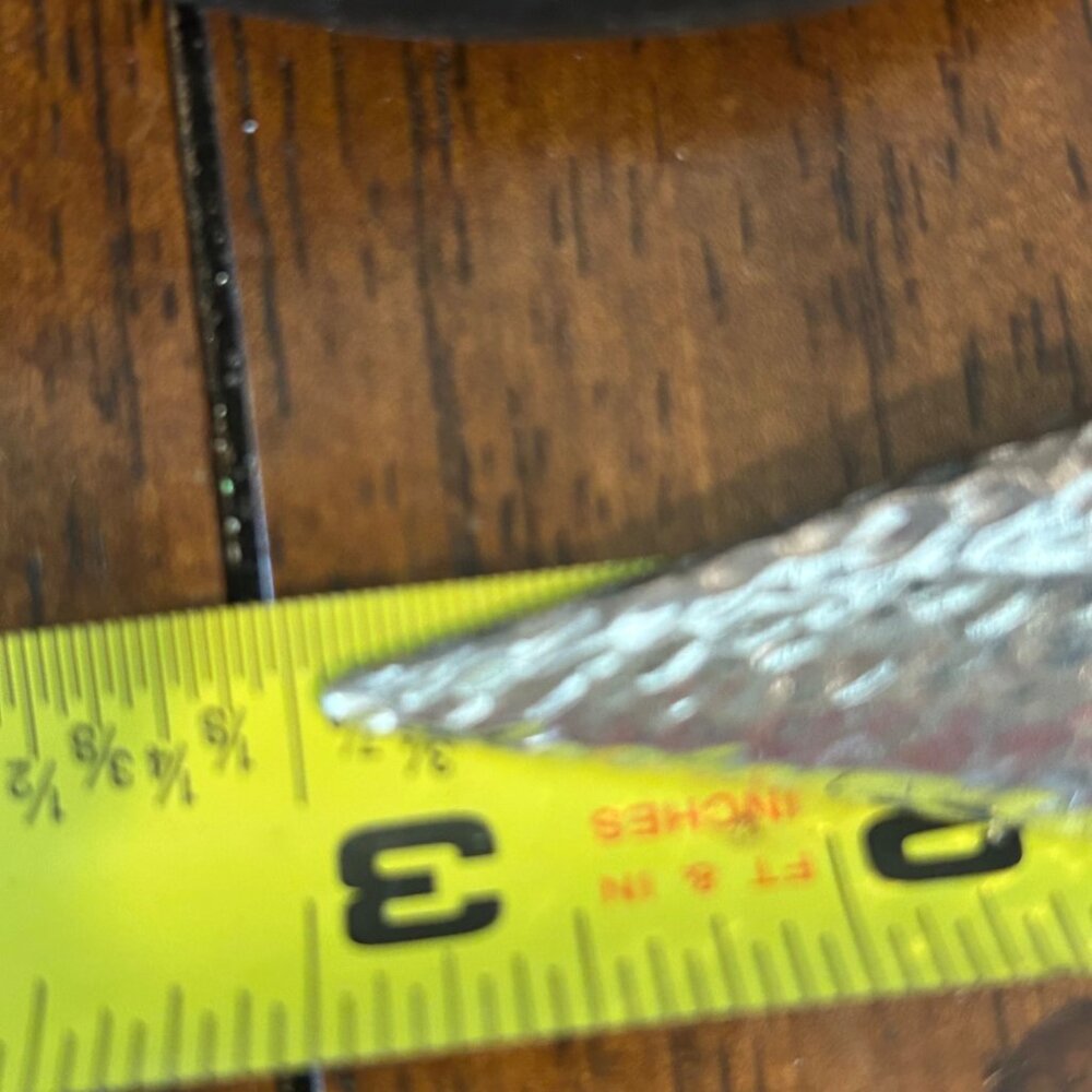 Vintage Chicos Earrings, Hammered Silvertone, Teardrop Dangle Statement - Picture 10 of 10